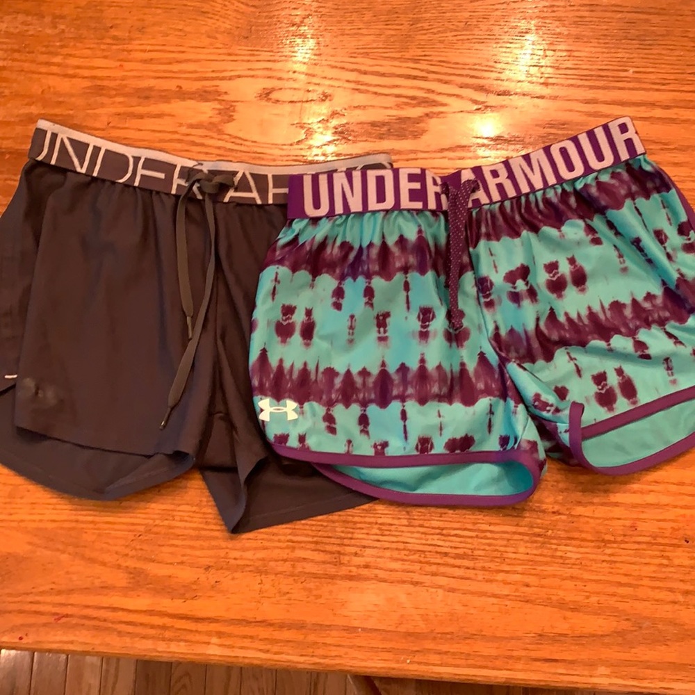 Lot 2 Under Armour athletic shorts YLG